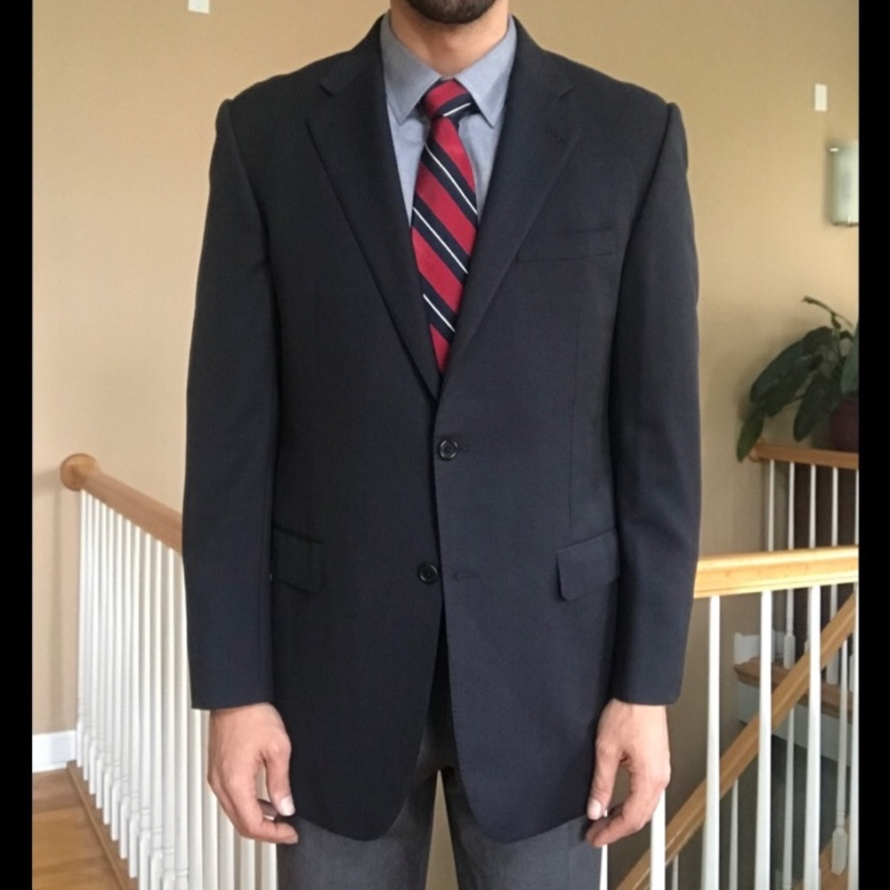 Burberry London Wool Textured Stripe Sportcoat 42L